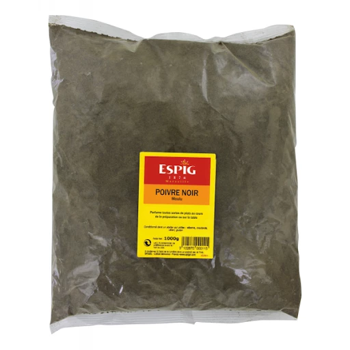 Poivre Noir Moulu, 1kg - ESPIG