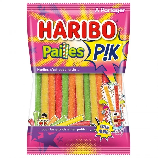 Конфеты Pik Acid Heart соломенные 180г - HARIBO