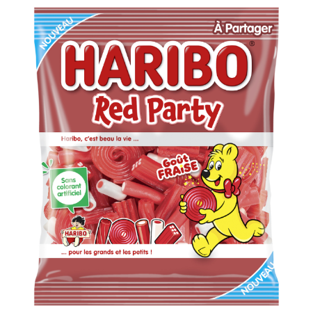 Bonbons Red Party goût fraise, sachet 200 g - HARIBO