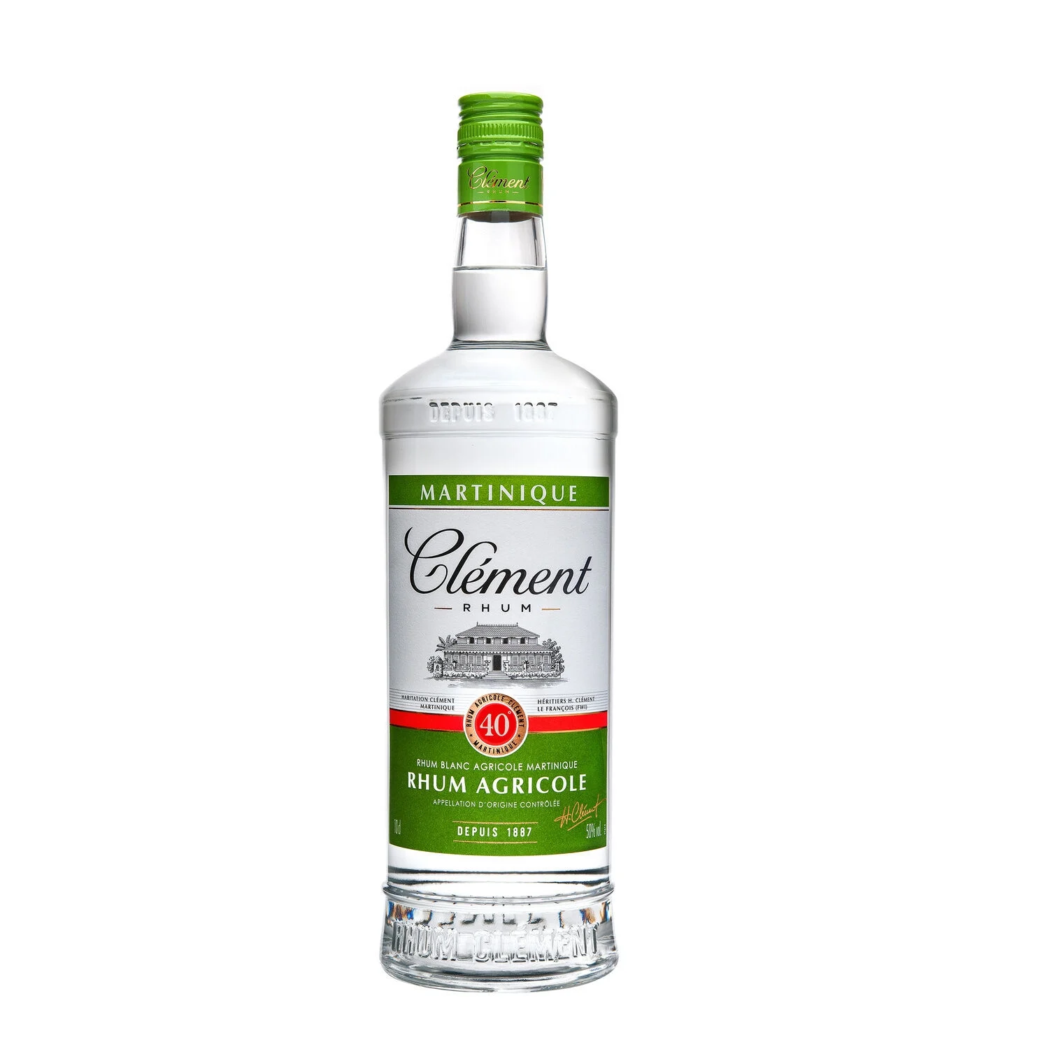Clément Agricole White Rum, 40°, 70cl bottle - CLEMENT