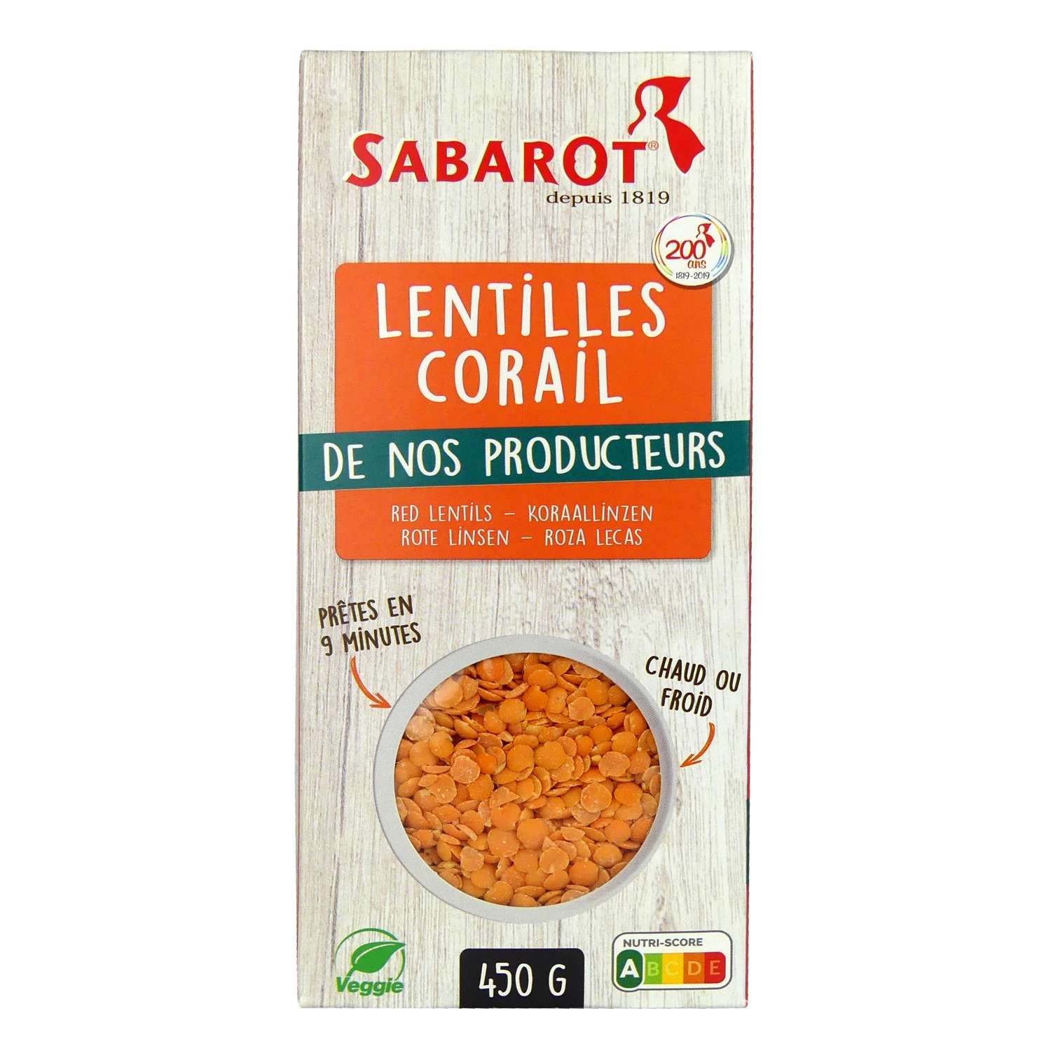 Lentilhas coral 450g - SABAROT