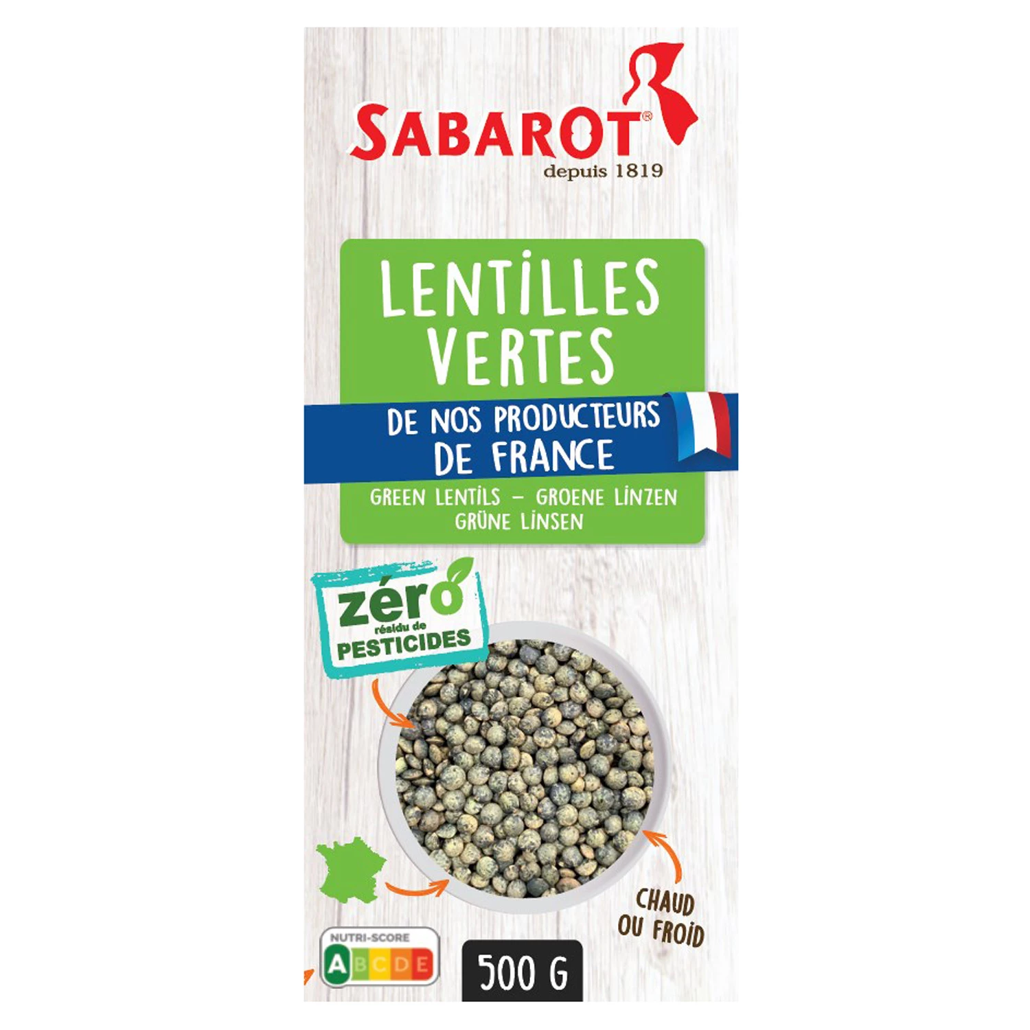 Lentilles Vertes, 500g - SABAROT