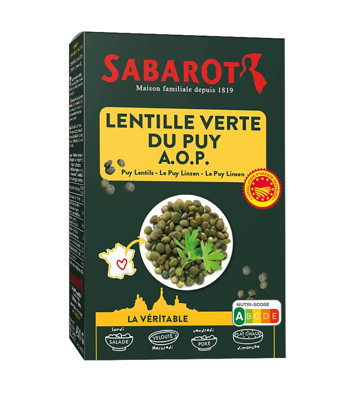 Lentilles vertes du puy 450g - SABAROT