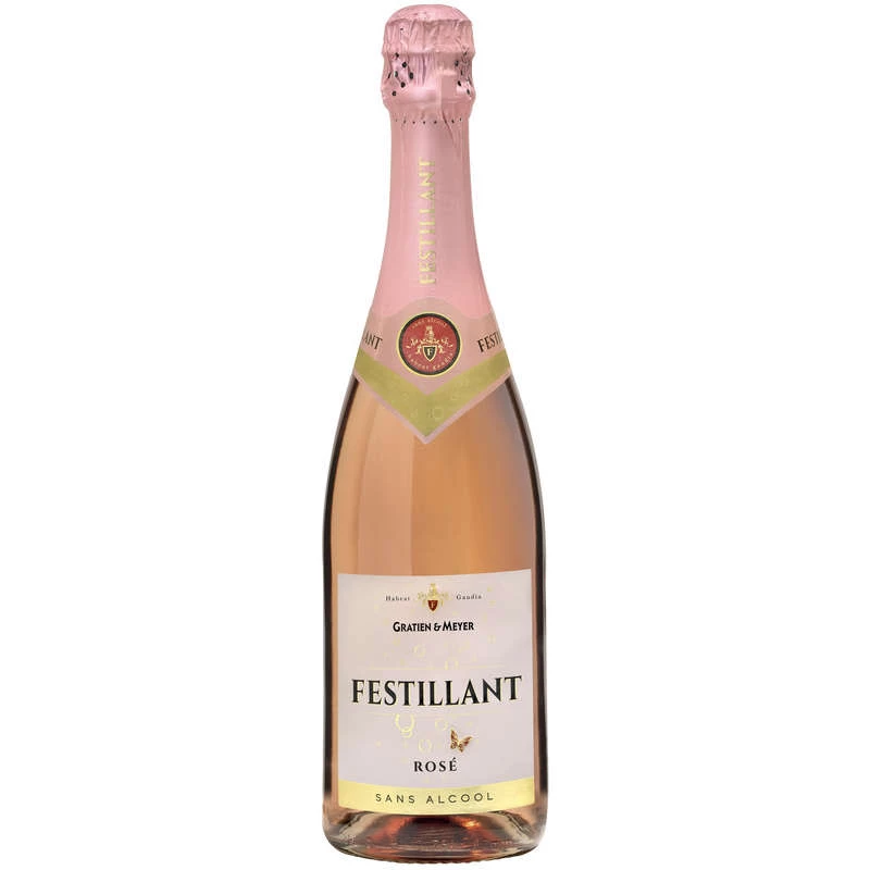 Festillant Fraise Sans Alcool, 0,3°, bouteille de 75cl -HABEAT GAUDIA
