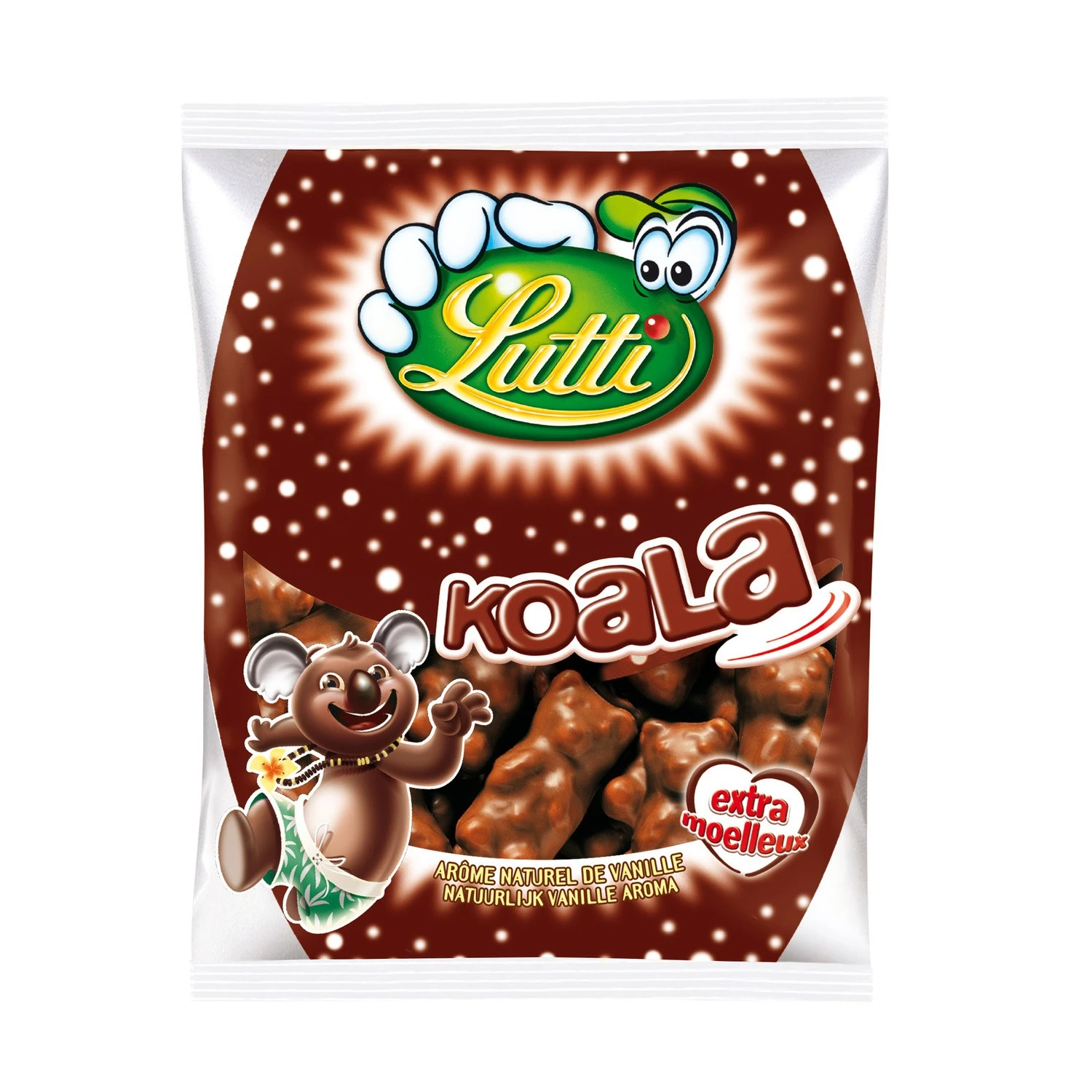 Doces de Marshmallow com Chocolate ao Leite Koala; 185g - LUTTI