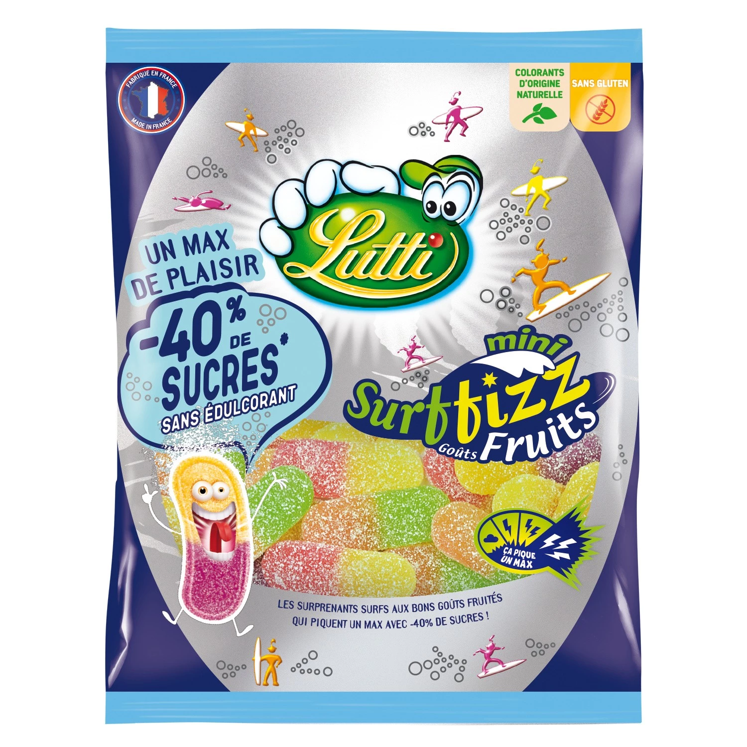 Bonbon surffizz fruits sucre réduit 30g - LUTTI
