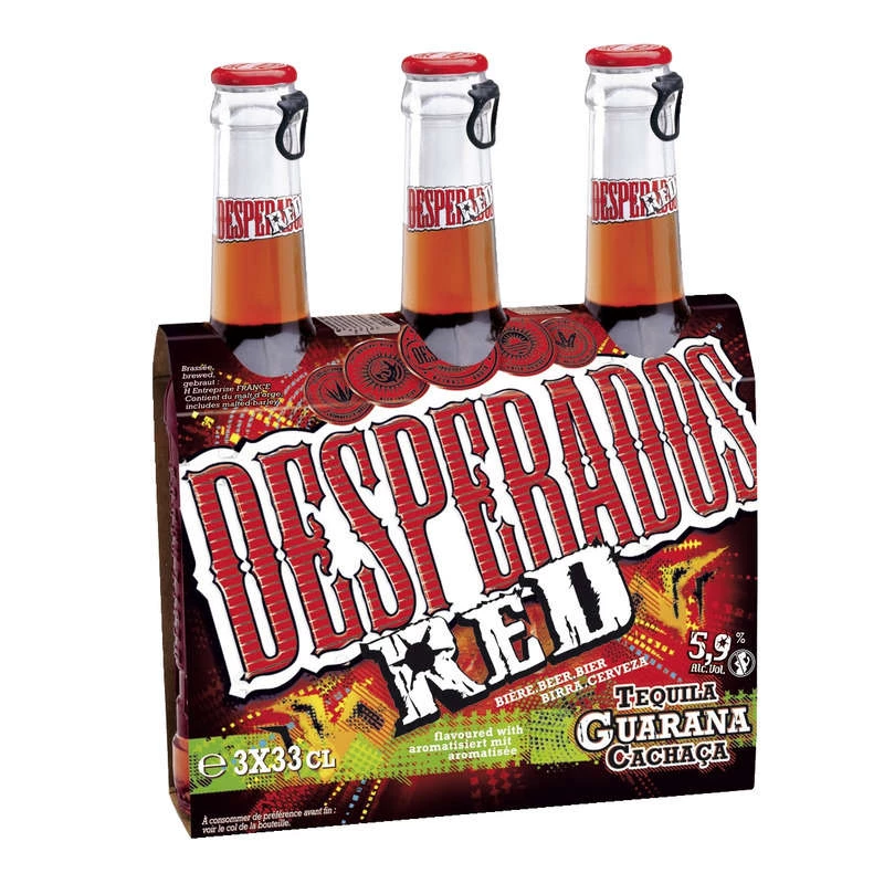 Cerveja vermelha, 3x33cl - DESPERADOS