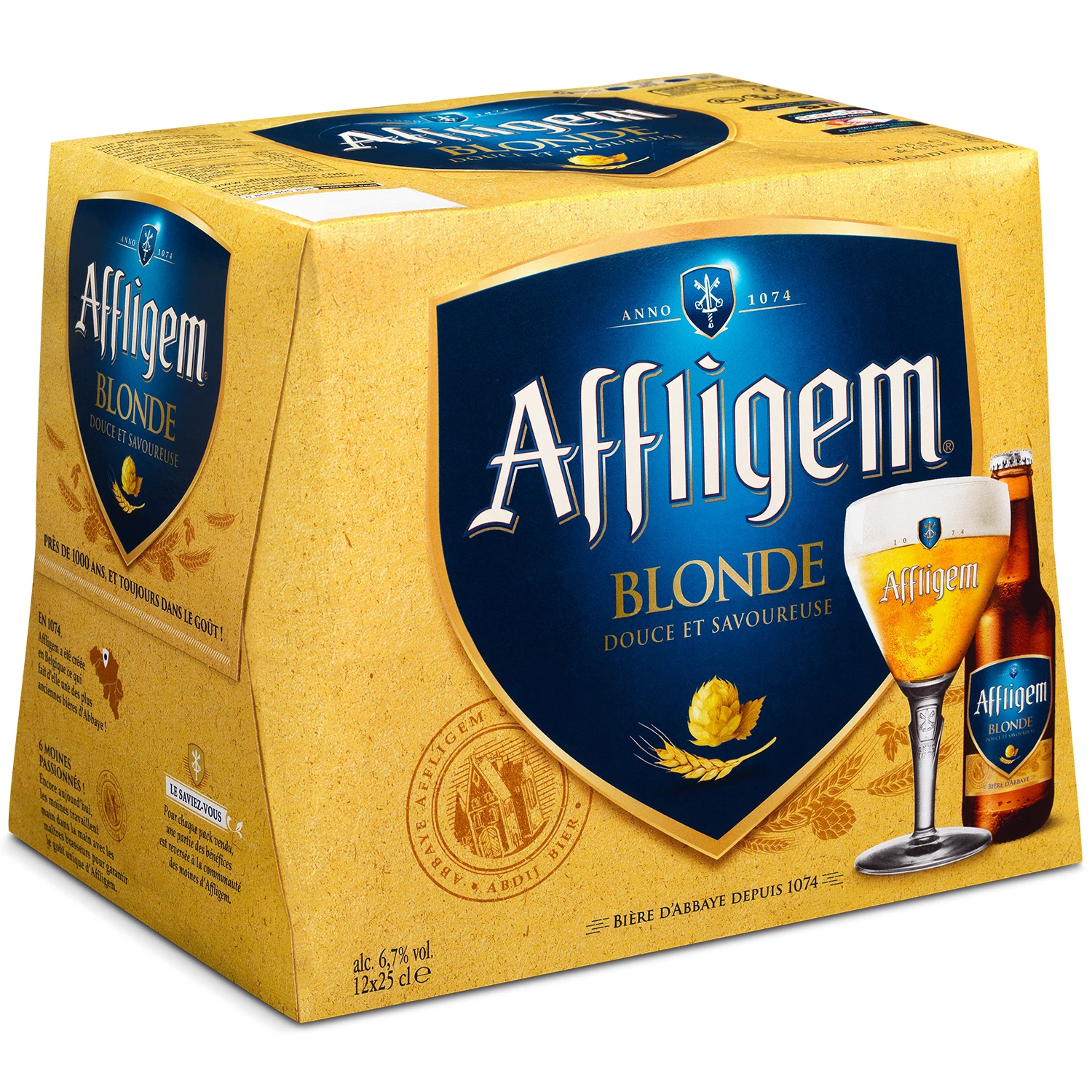 Bière Blonde d'Abbaye, 12x25cl -  AFFLIGEM