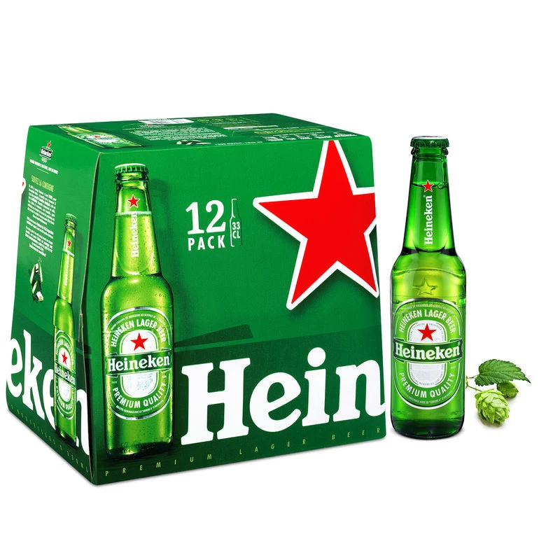 Cerveja loira, 12x33cl - HEINEKEN