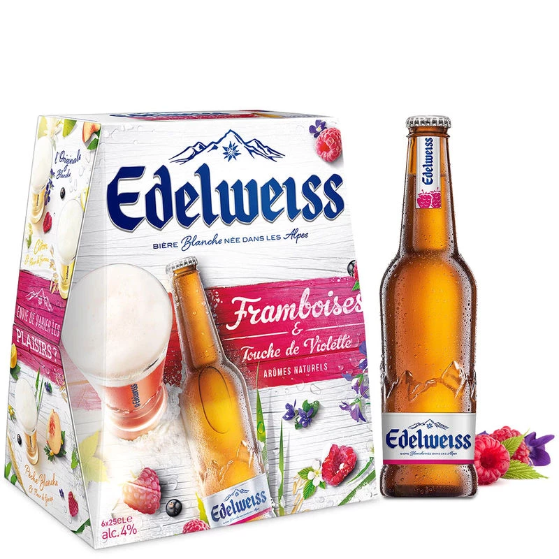 Bière Blanche saveur Framboise  6x25cl - Edelweiss