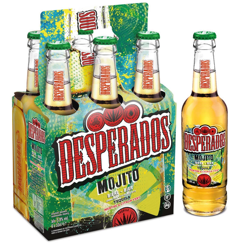 Tequila Mojito Flavored Beer, 6x33 cl - DESPERADOS