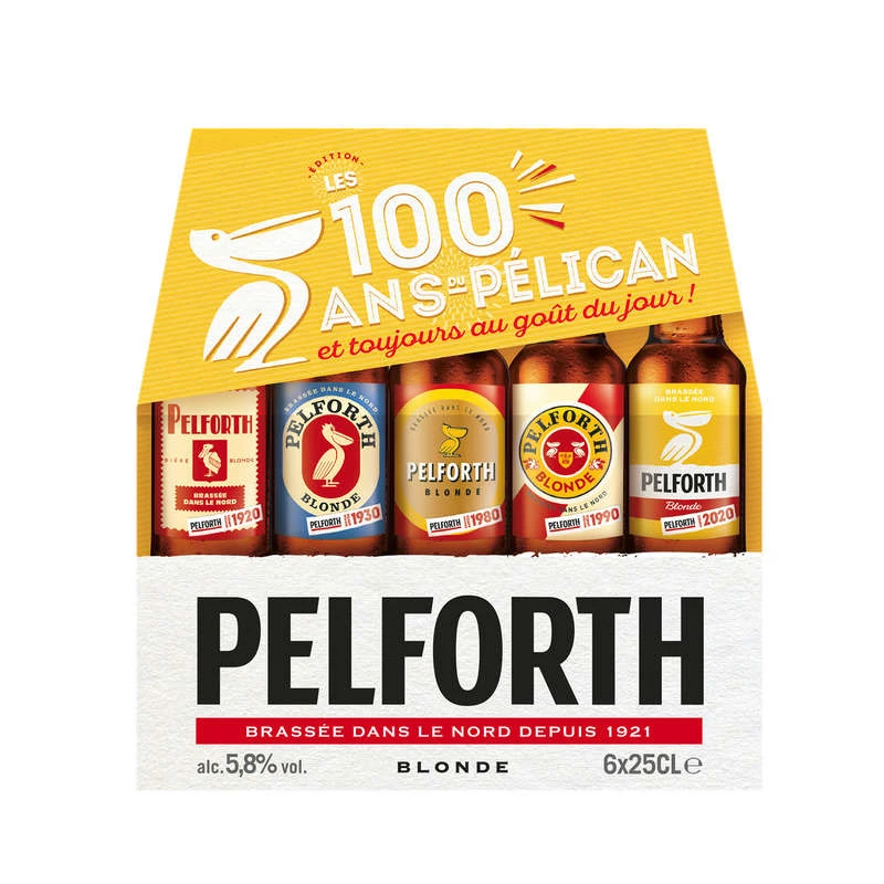 Gebrautes Blondes Bier, 6x25cl - PELFORTH