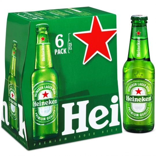 Cerveza rubia, 6x25cl - HEINEKEN