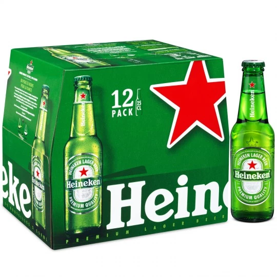 Светлое пиво премиум-класса, 5°, 12x25cl - HEINEKEN
