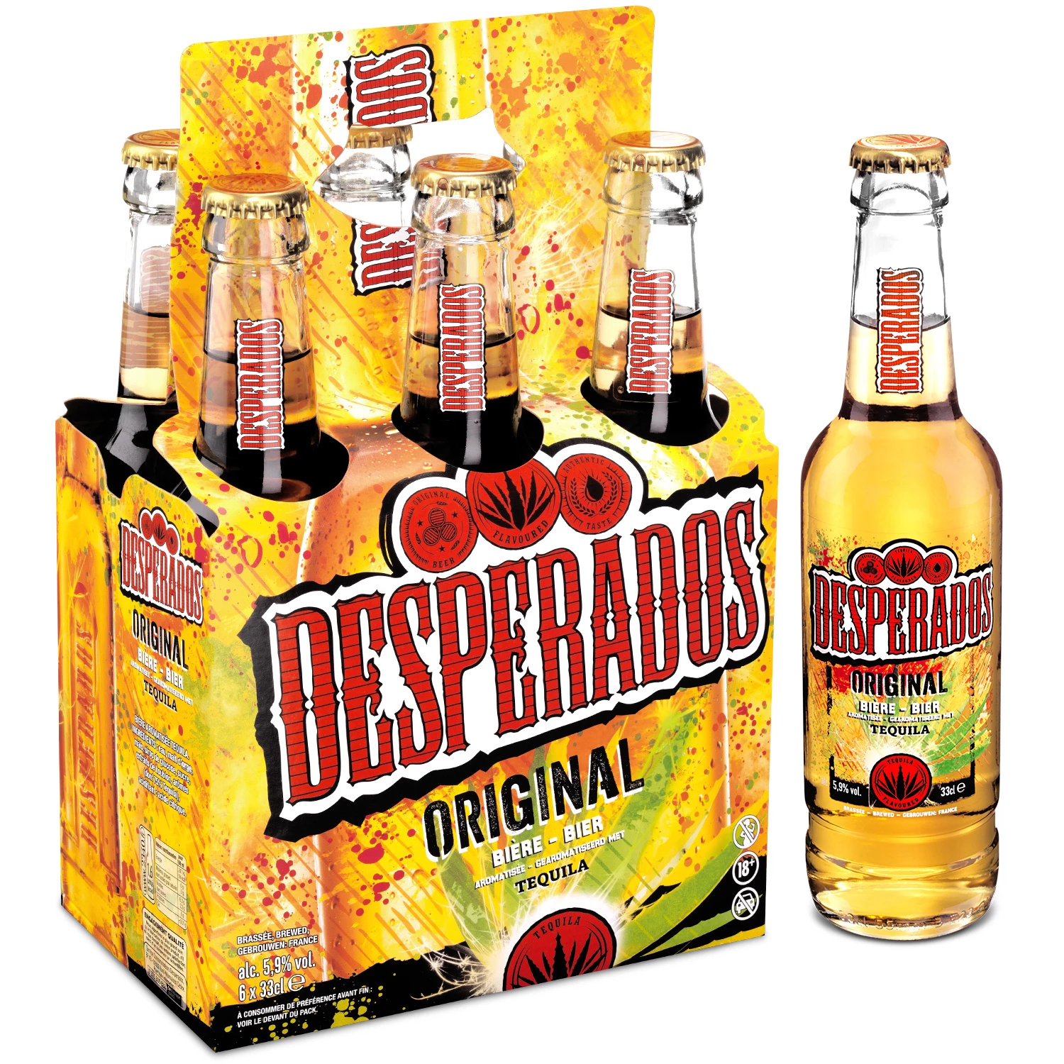 بيرة بنكهة التكيلا، 6x33cl - DESPERADOS