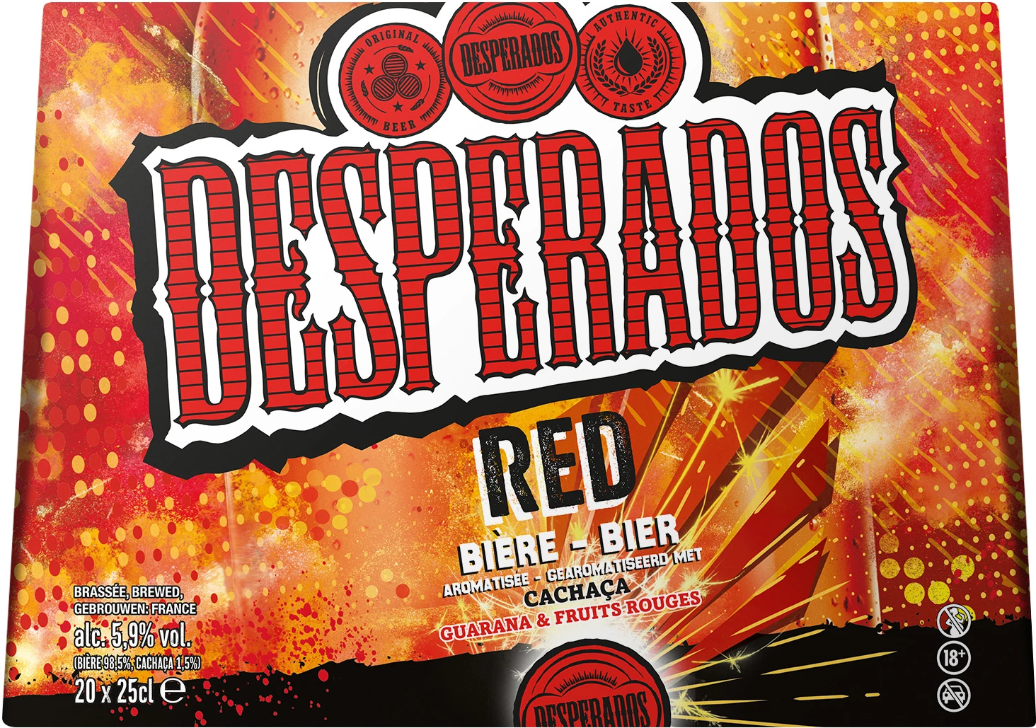 Cerveza Tequila, Naranja y Granadina, 5°9, 20x25cl - DESPERADOS