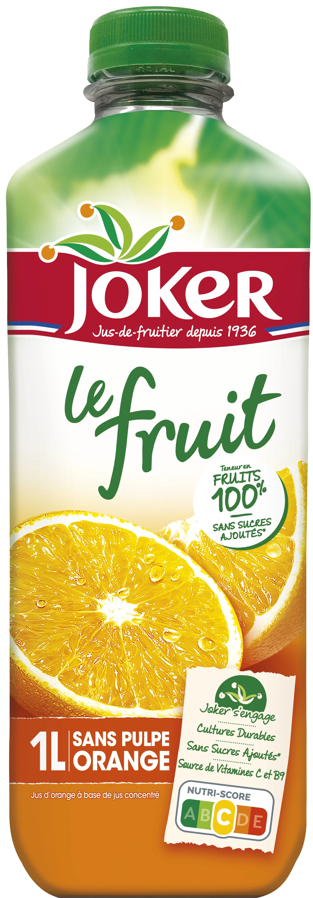 Orange juice without pulp without added sugars 1L - JOKER