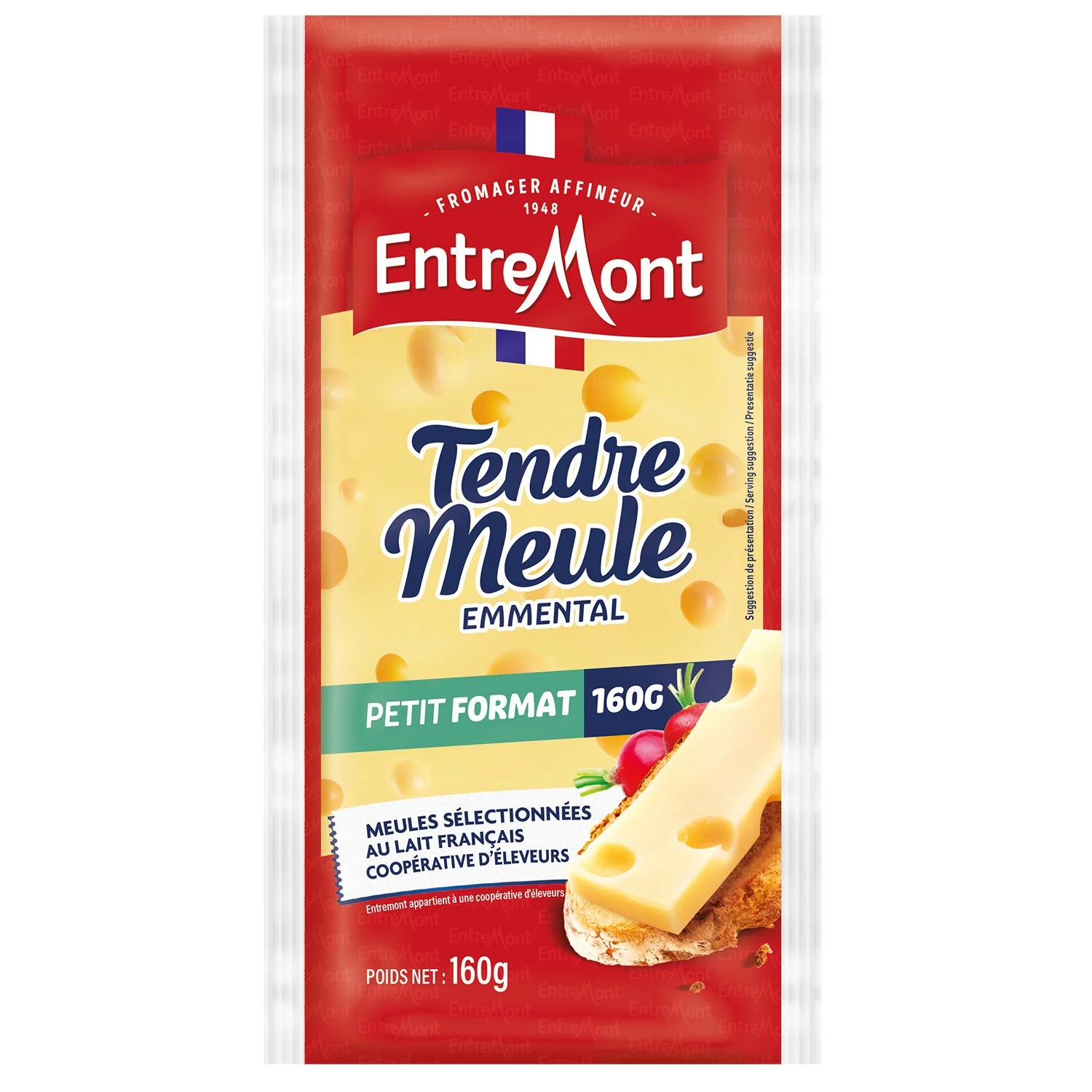 Emmental cheese tender wheel 160g - Entremont