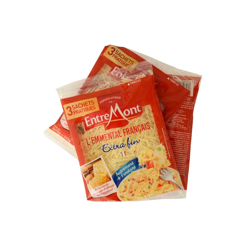 Grated Emmental cheese 3x70g - ENTREMONT