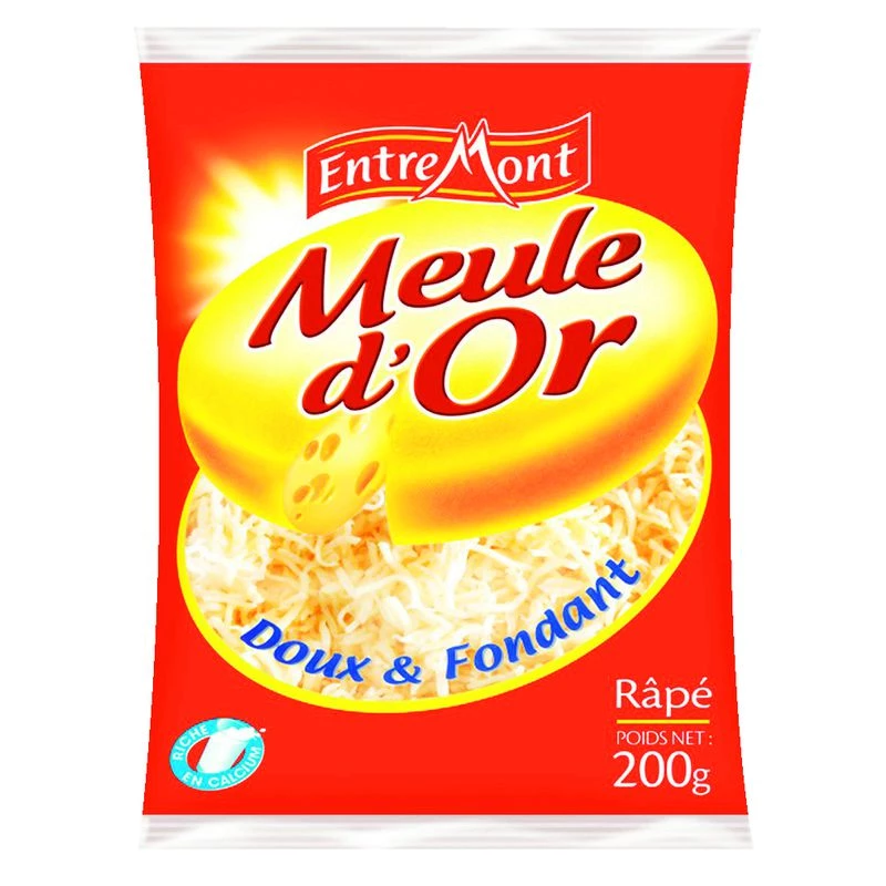 Fromage meule d'or râpé fermeture zip 200g - ENTREMONT