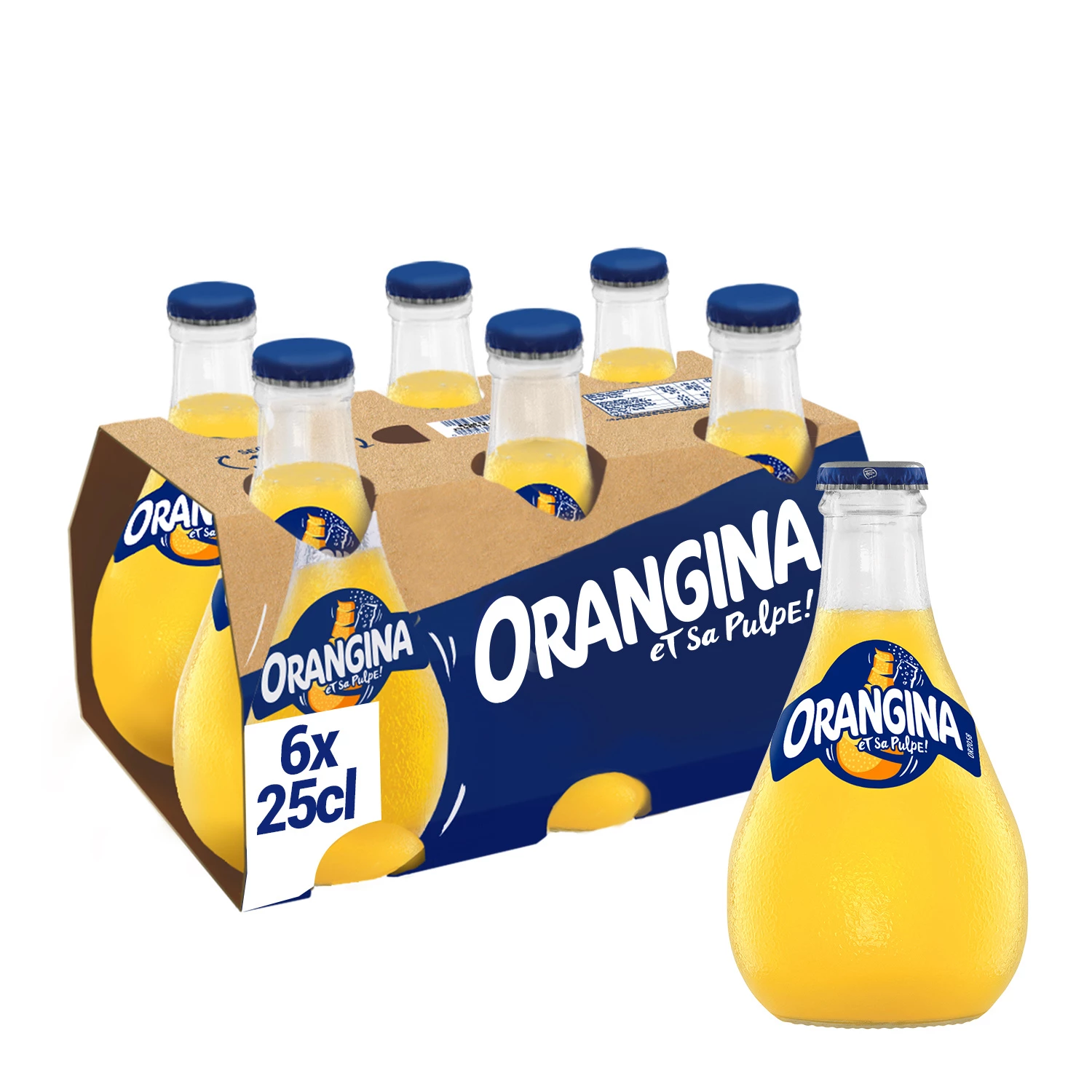 Soda orange in a glass 6x25cl - ORANGINA