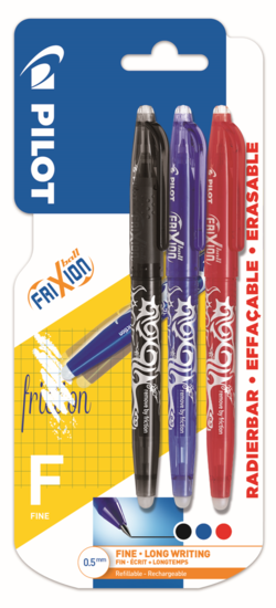 Frixion Ball Fin Assortis X3