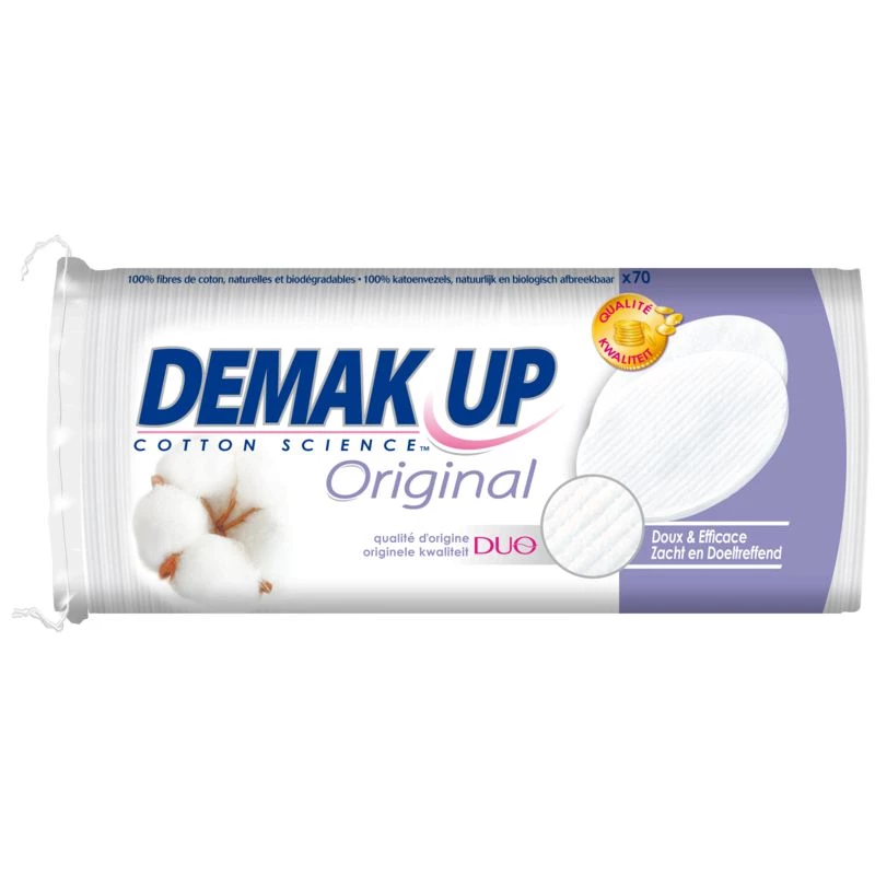 Original Soft Duo Makeup Remover Cotton x70 - DEMAK'UP