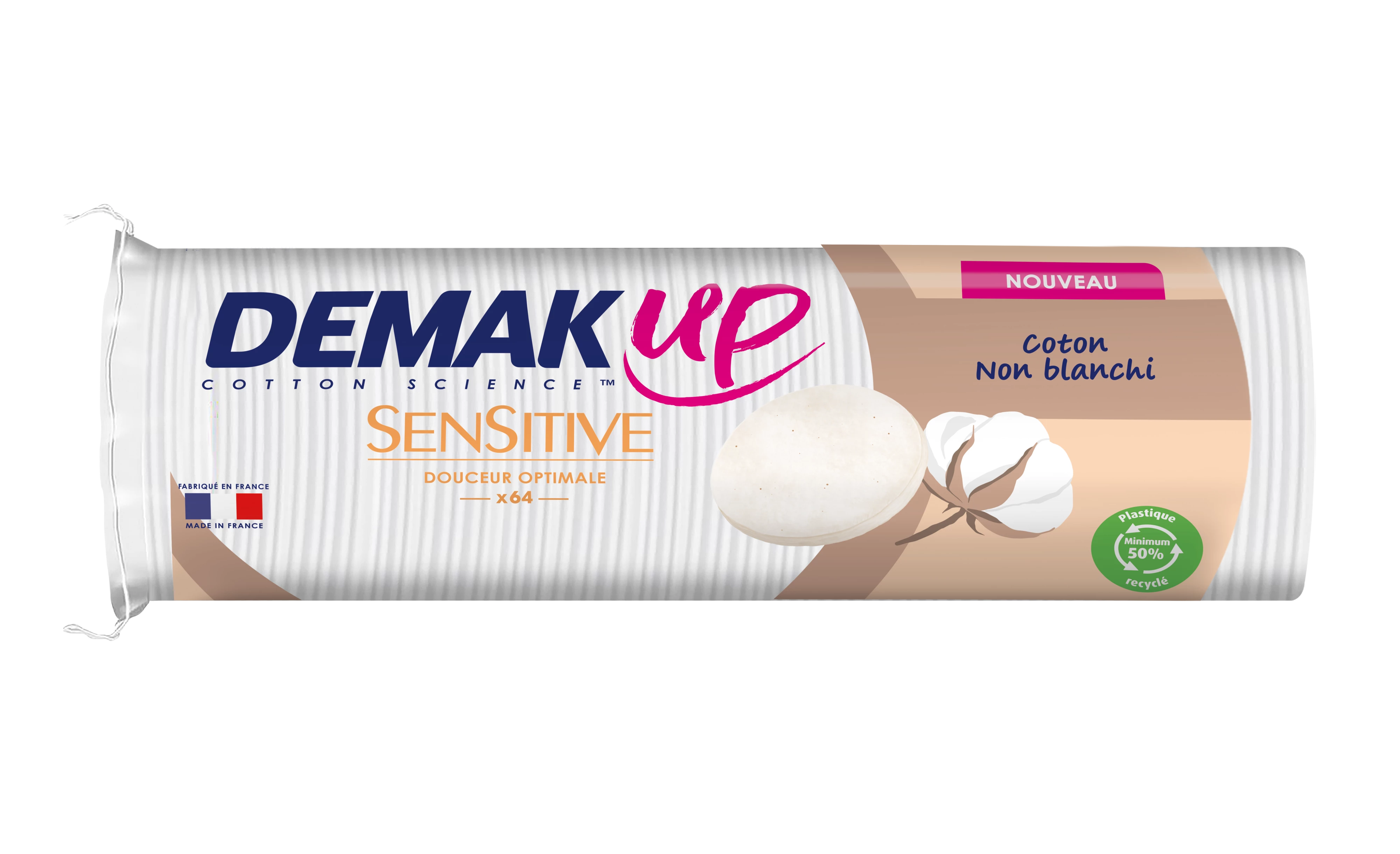 Algodón desmaquillante Sensitive X64 - DEMAK UP