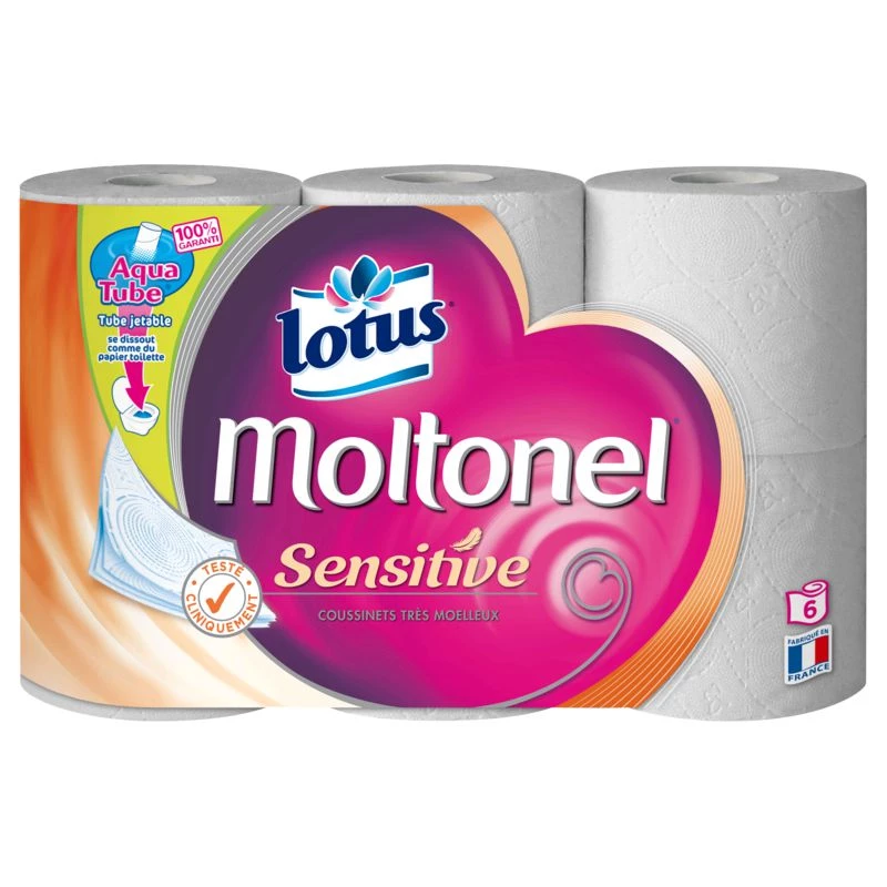 Papier toilette moltonel sensitive x6 - LOTUS