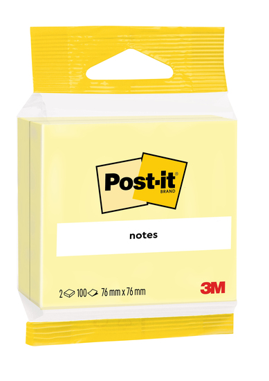 2 Blocs Cube Post-it Jaune 76m