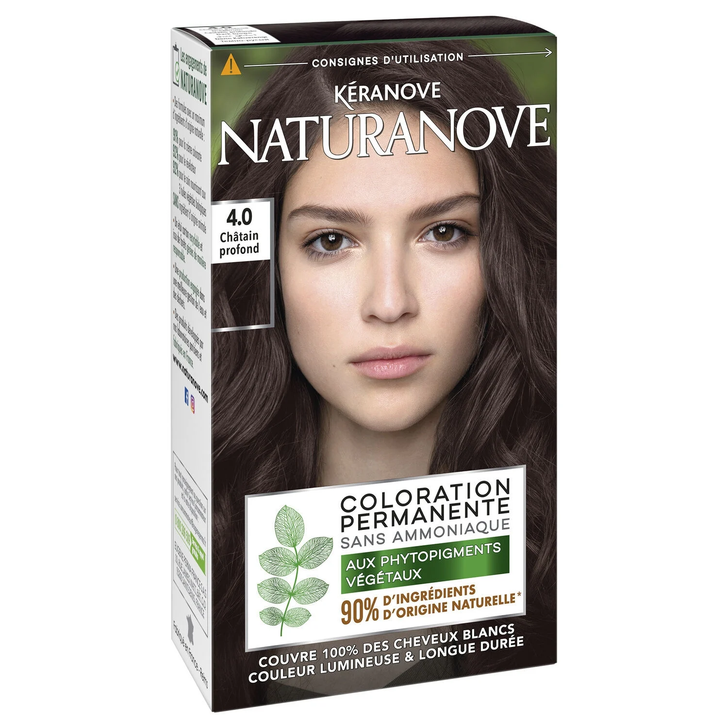 Naturanove Cor Permanente Cabelo Castanho Escuro 4.0 - Keranove