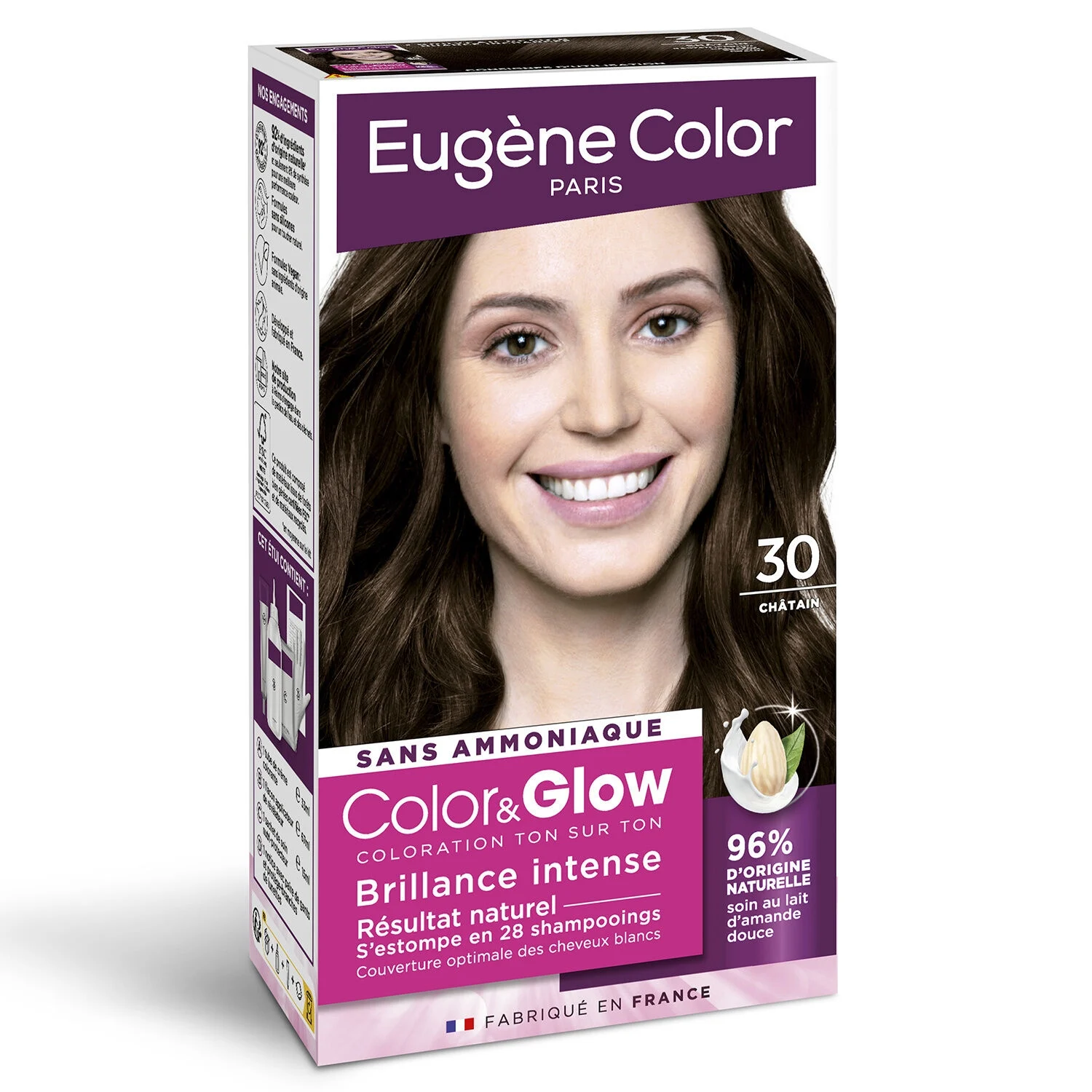Краска для волос 30 Коричневый Цвет и сияние - Eugene Color