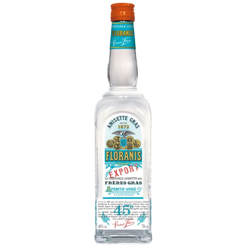 Aniseed aperitif Anisette Gras with star anise 45° 70cl -  ANISETTE GRAS