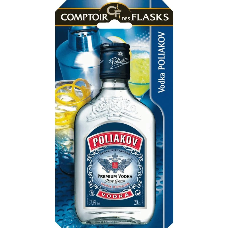 Premium Vodka Pure Grain Comptoir des Flasks 20cl - Poliakov