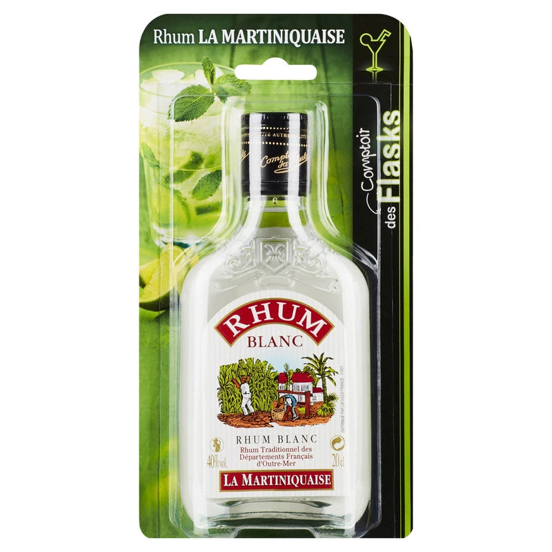 Rhum Blanc La Martiniquaise, 40°, flask de 20cl - LA MARTINIQUAISE