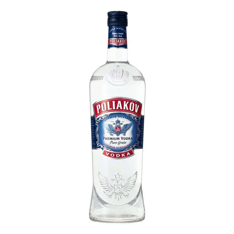 Vodka pure grain, 37,5°, bouteille de 1,5l, POLIAKOV