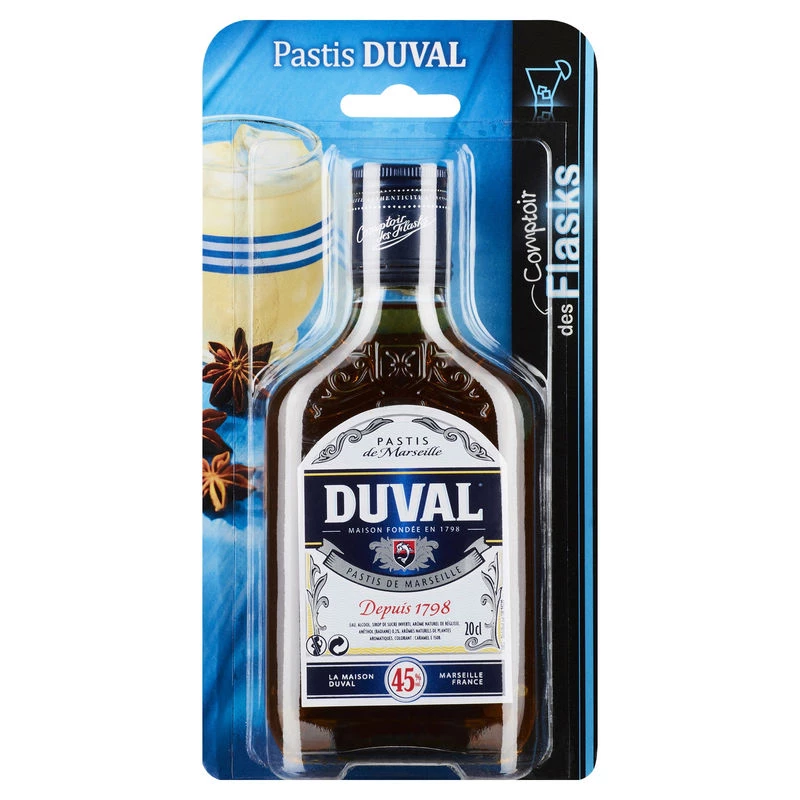 Pastis De Marseille, 45°, 20cl flask, DUVAL