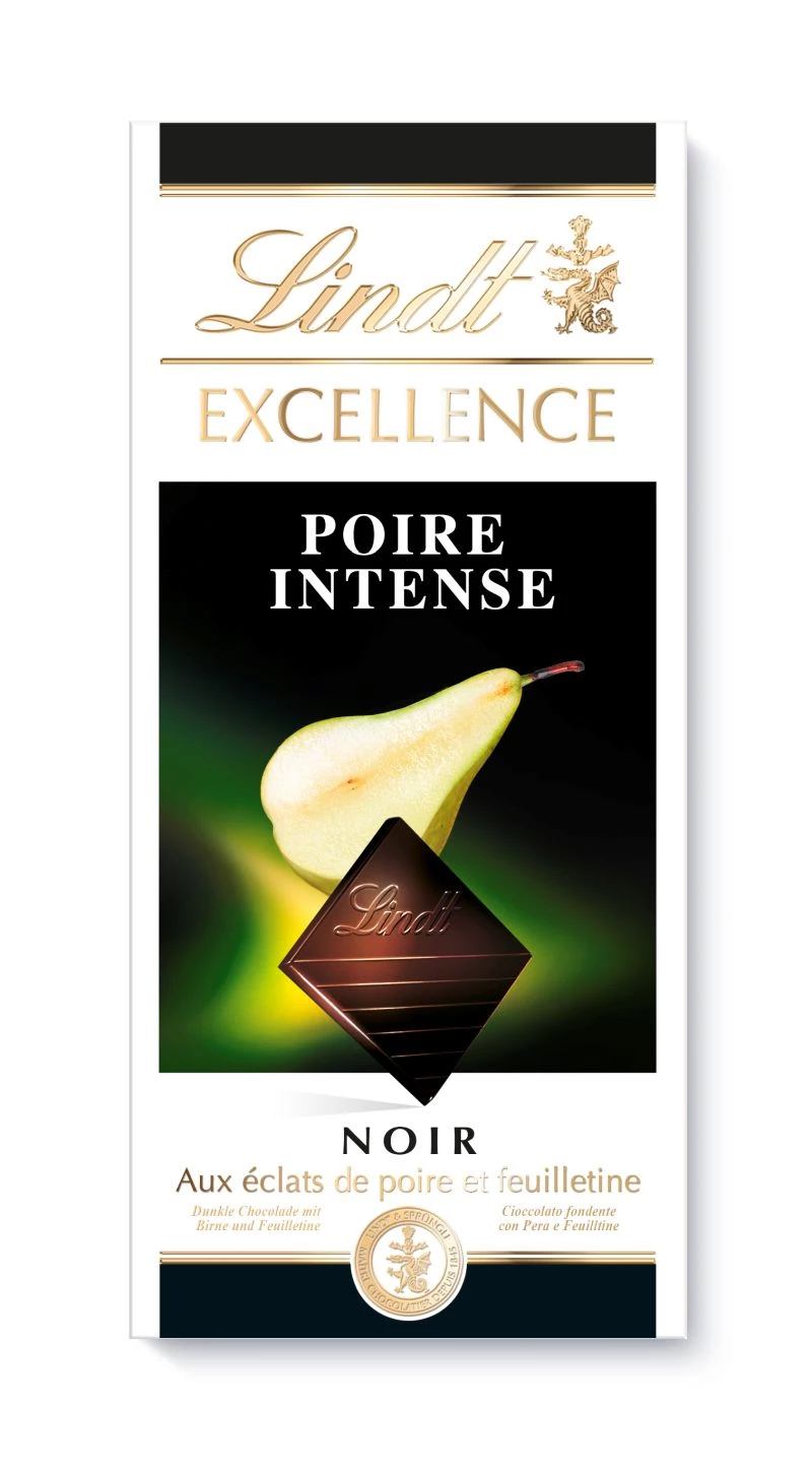 Tablette de chocolat noir/poire intense Excellence 100g - LINDT
