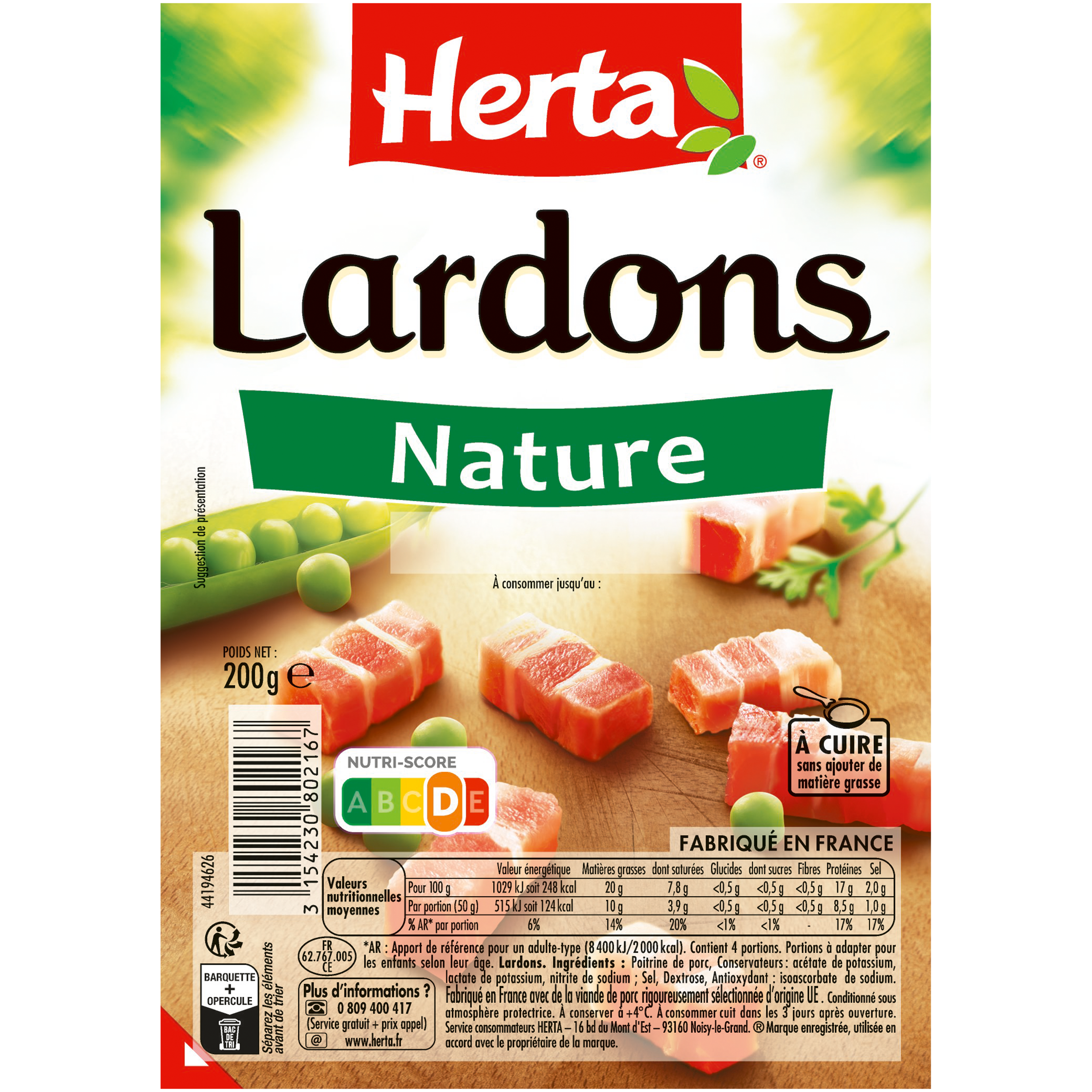 Nature bacon, 200g - HERTA