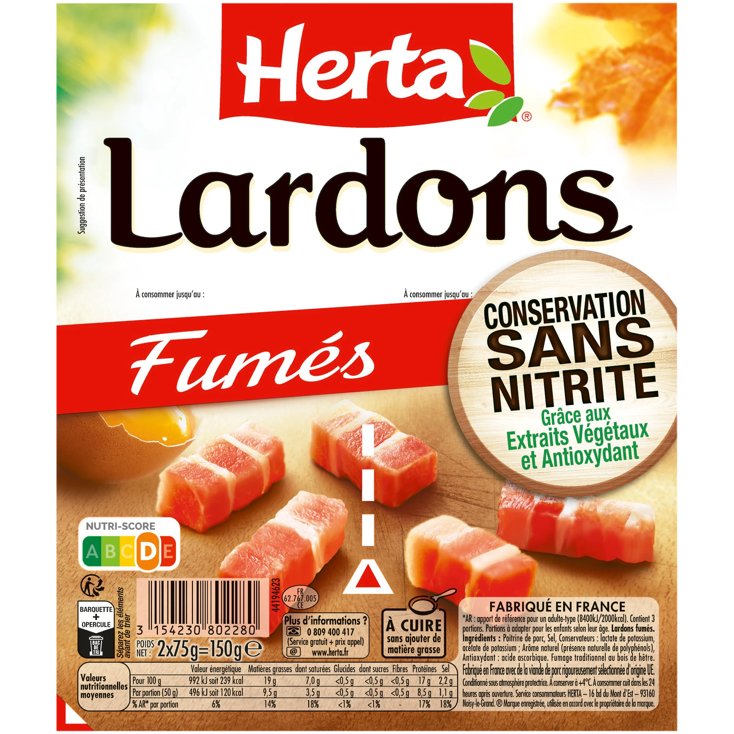 Herta Des Lardons Fum S Csni