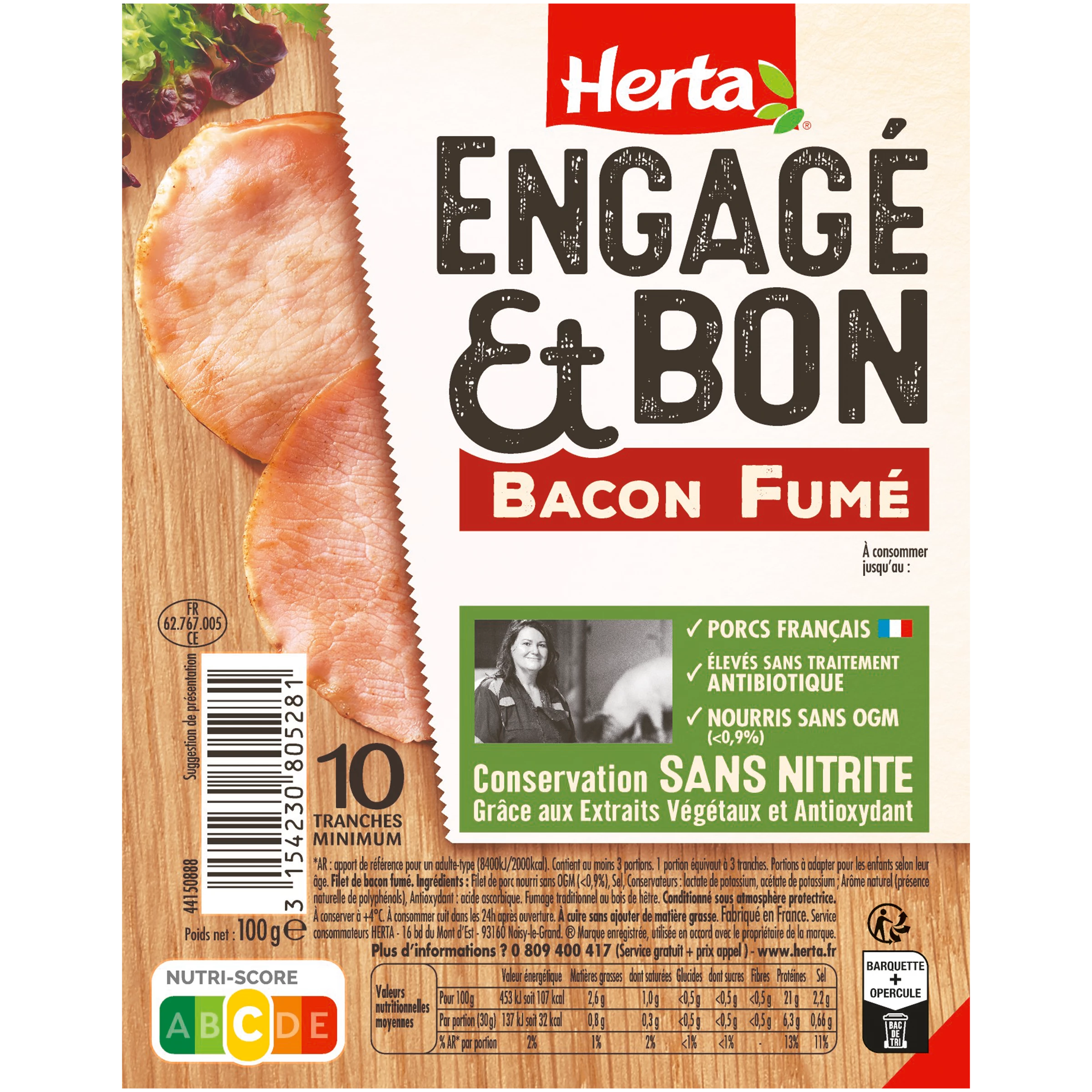 Bacon Fume Engage Bon 100g