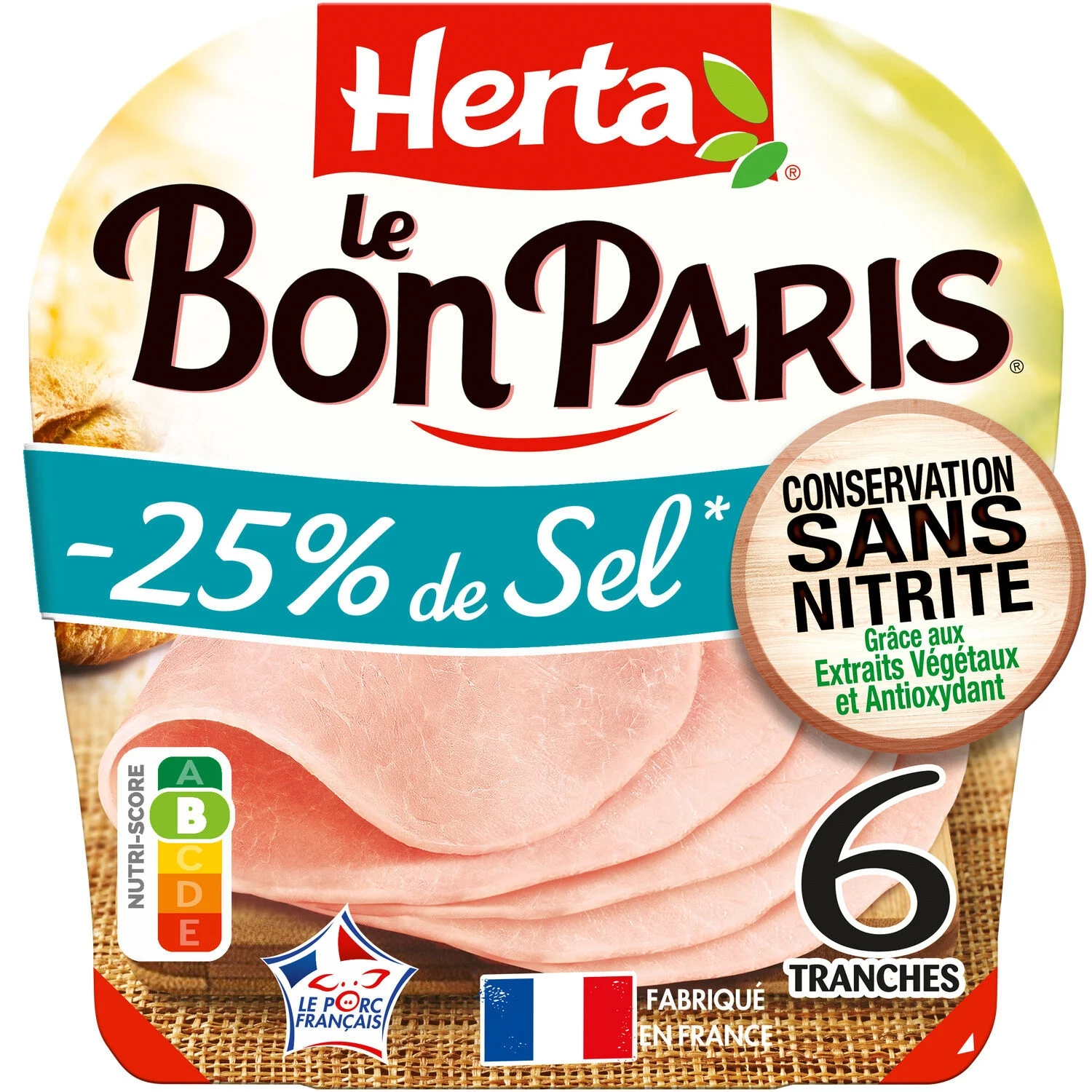 Jamón Reducido en Sal Sin Nitritos, 210g - HERTA
