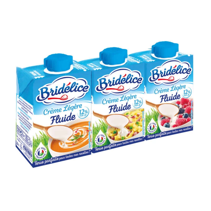 Light fluid cream 12% 3x20cl - BRIDÉLICE