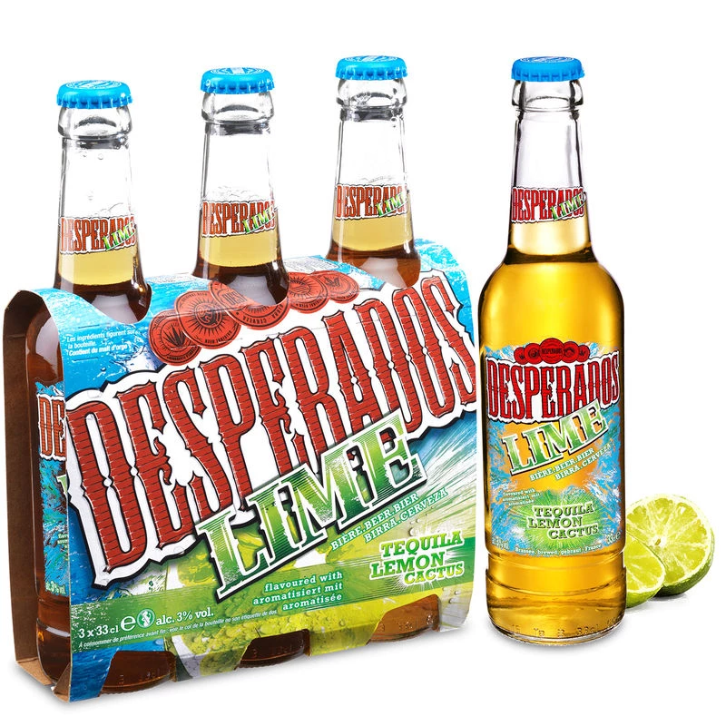 Cerveza Tequila Cactus Limón, 3°, 3x33cl - DESPERADOS