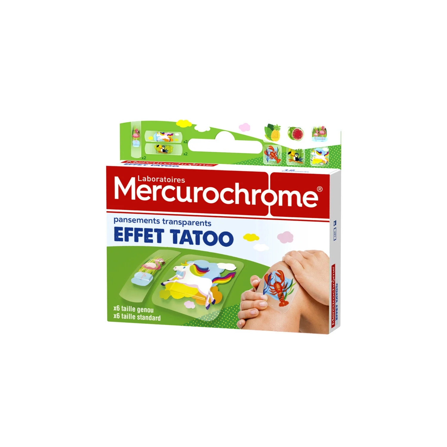 Pansement Kids Transparent Effet Tatoo Xx12 -mercurochrome