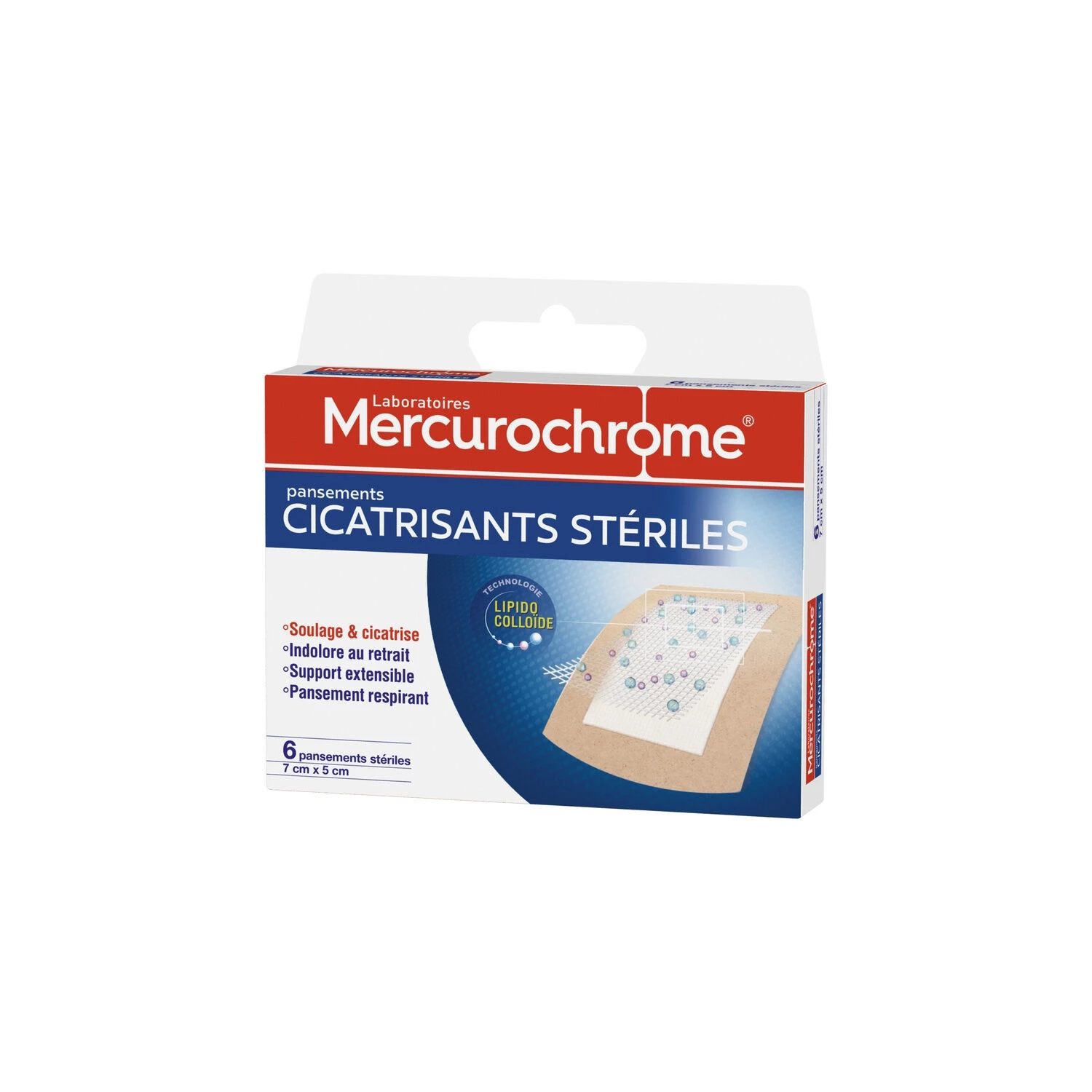 Sterile Healing Dressings X6 - Mercurochrome