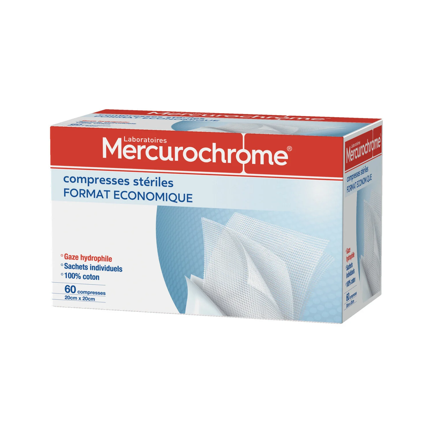 Sterile Compresses 20 X 20 Cm X60 - Mercurochrome