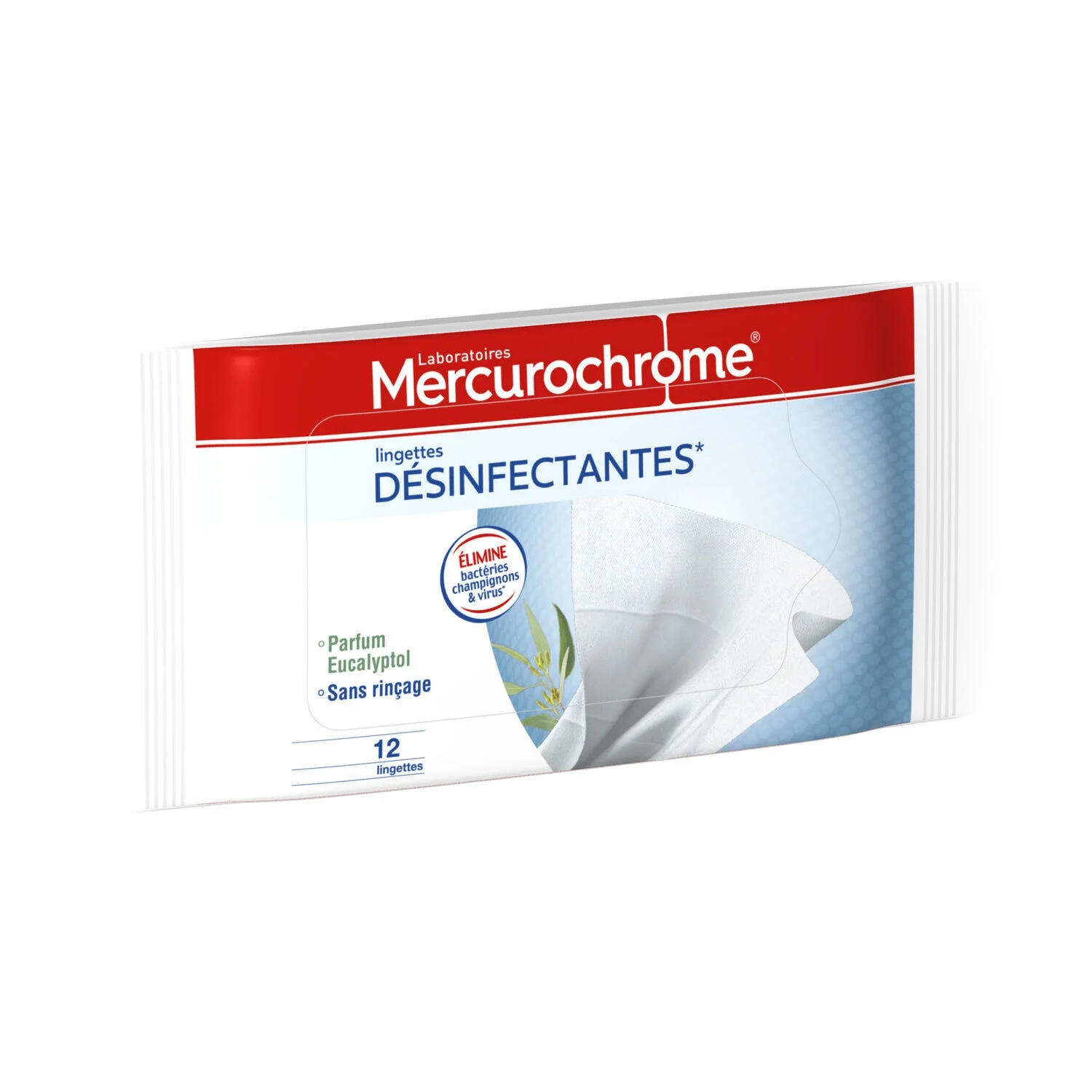 Toallitas Desinfectantes Eliminan Bacterias, Hongos y Virus Aroma a Eucalipto Sin Enjuague - Mercurochrome