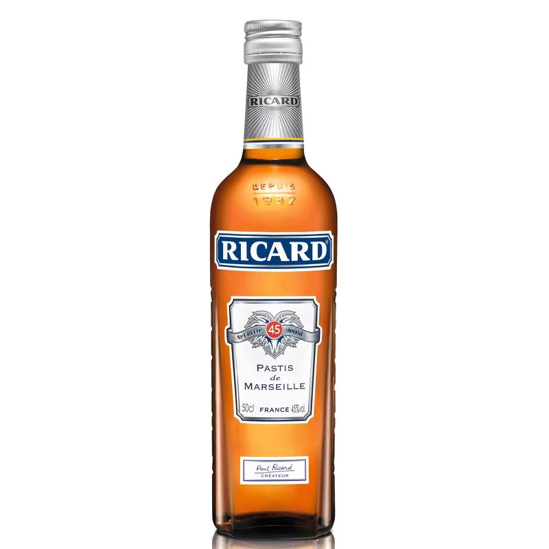 Pastis de Marseille, 45°, 50cl bottle, RICARD