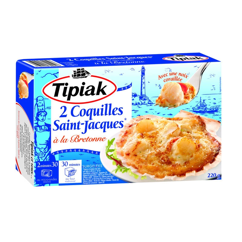 Breton-style scallops x2 220g - TIPIAK